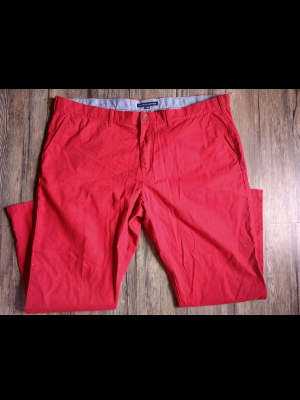 Tommy Hilfiger Mens Nantucket Red Straight Leg Pants Sz 44/30 Preppy Academia